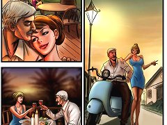 Cartoon porn with the older looser and his hot girlfriend
