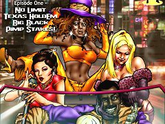 Big black pimp stakes interracial cartoons