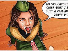 Horny military slut gets her face jizzed in mindless POV